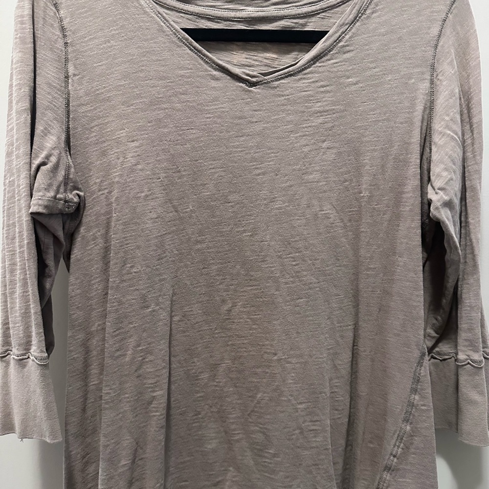 Women's Gray V-Neck Top